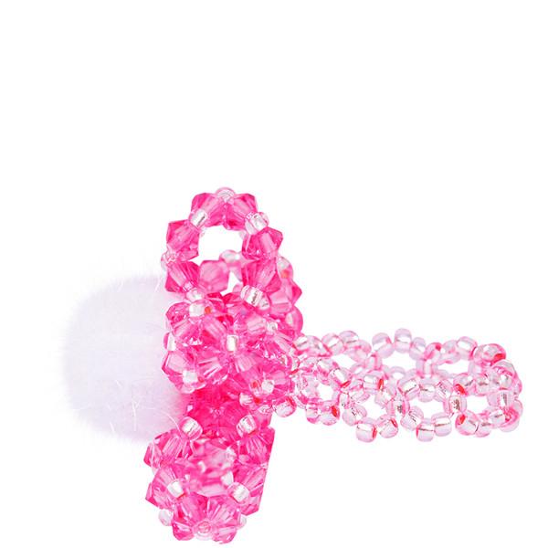 PomPom Daisy Beads Ring (Fuchsia Pink)
