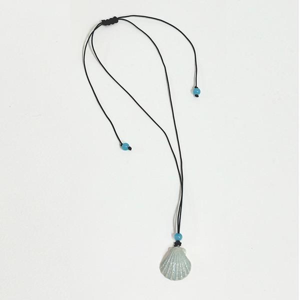 scallop necklace - black strap