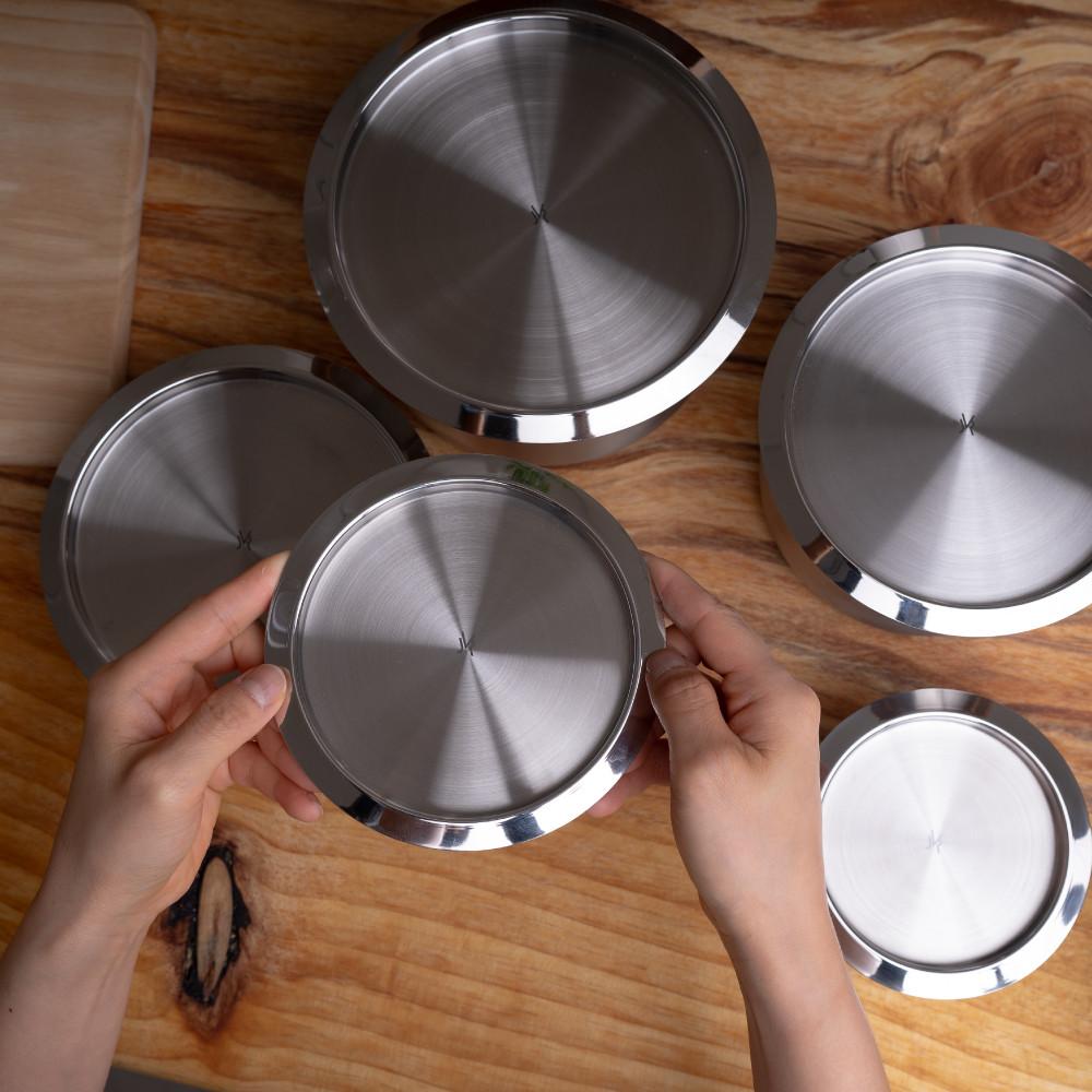 JVR 국내산 올스테인리스 스텐 원형용기 캐니스터 반찬통 캠핑용기 4인가족 살림세트