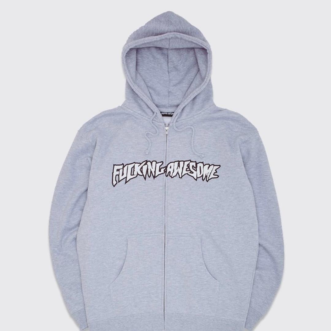 fucking awesome 스탬프 로고 후드집업 그레이 | 후루츠패밀리