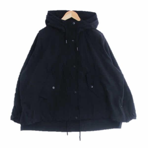 자라 블랙 면혼방 오버핏하이넥나그랑후드점퍼