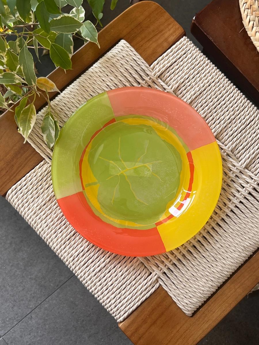 1990s 프랑스 루미낙 레트로썸머 ORANGE PLATE