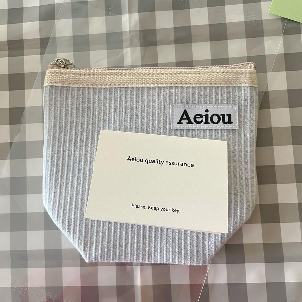 [29CM단독] Aeiou Basic Pouch (M size) Stripe Organic Blue