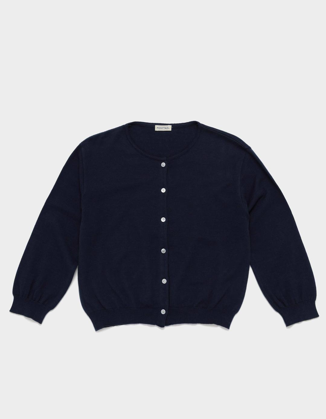 [4/4 예약배송] KAIA COTTON CROPPED KNIT (DARK NAVY)