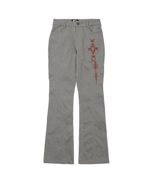 웰빙익스프레스(WELLBEING EXPRESS)  Embroidered Line Pants Grey - 사이즈 & 후기 | 무신사