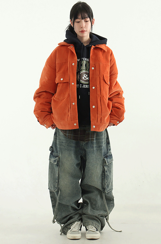 old blue cargo strap wide jean (unisex)