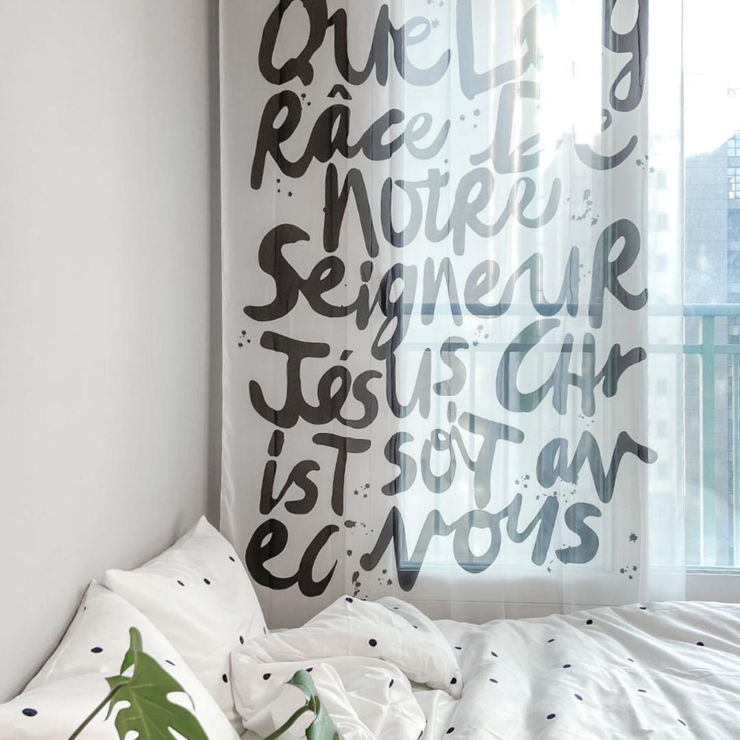 a.o.b Signature chiffon curtain