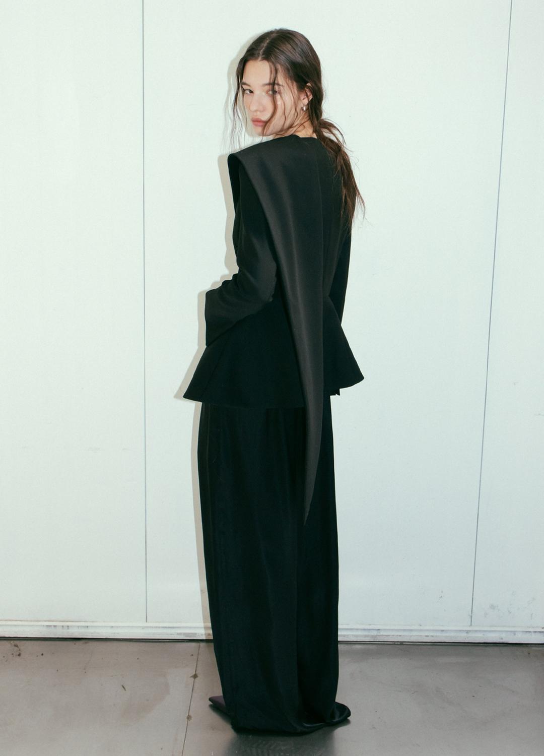 JACKIE WOOL&SILK SCARF JACKET