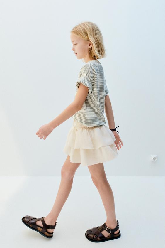 리넨 프릴 버뮤다 팬츠 스커트