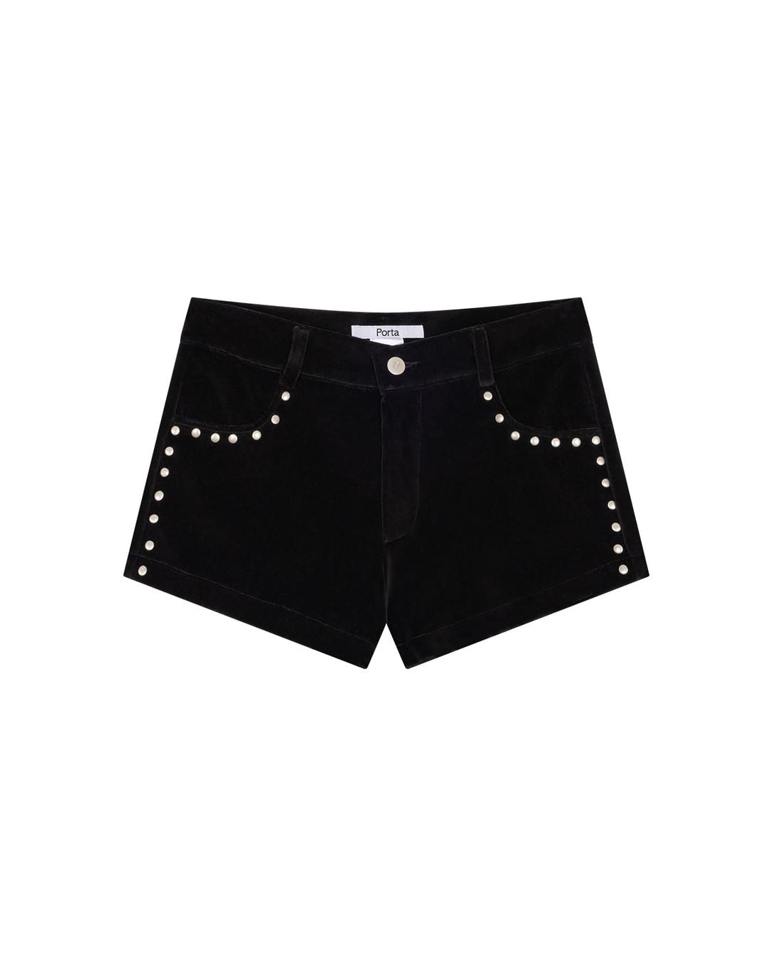 STUD MICRO SHORTS, BLACK