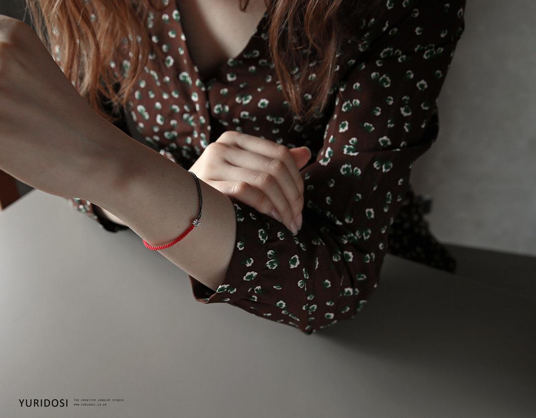 925 Silver CZ Charm Half Chain Knot Bracelet