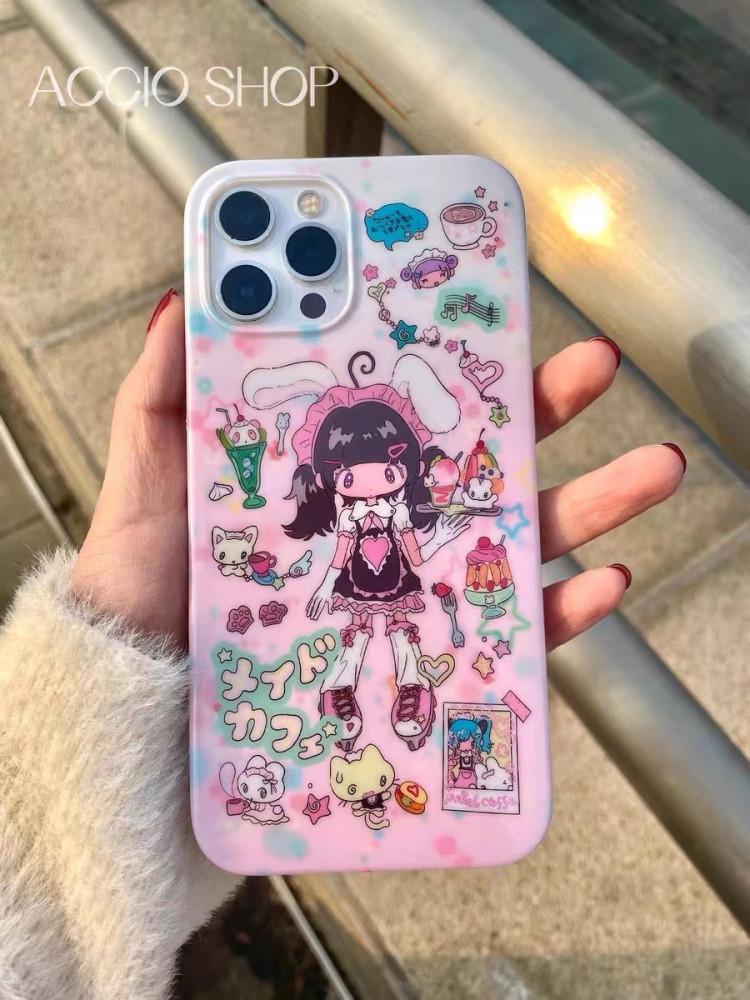 [ ACCIO SHOP ] 메이드 소녀 iPhone 휴대폰 젤리 케이스