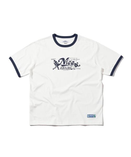 디스커스 애슬레틱(DISCUS ATHLETIC)  나이스웨더 컬래버 Nice Series Ringer T-shirt Off White - 사이즈 & 후기 | 무신사