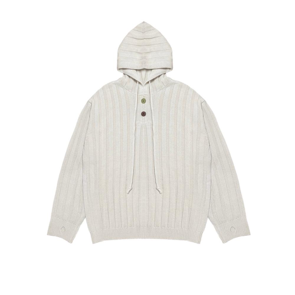 [지구] Unisex button hoodie knit