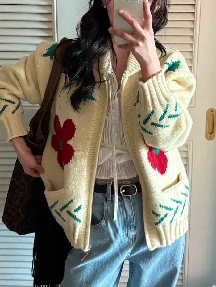 구름양 집업니트 *옐로우