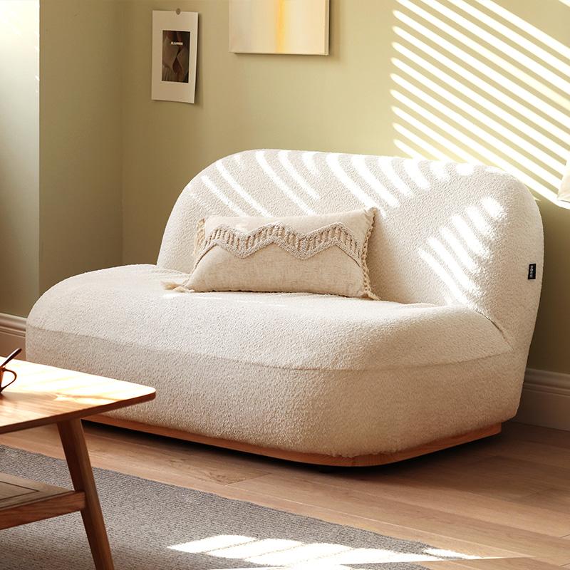 [예스우드] 에클레어 라운드 부클 패브릭 2인용 소파