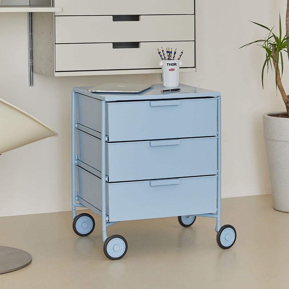 이동식 캐비닛 트롤리 블루 화이트 그린 사이드테이블  웨건