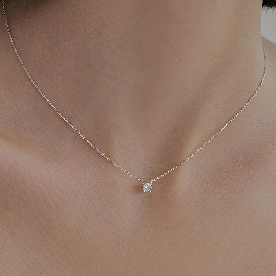 [29단독][트와이스 나연 착용] 4prong cubic necklace