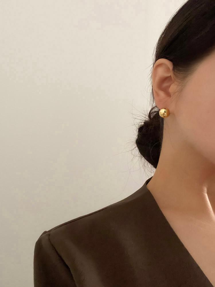 셀프러브 은 볼 이어링 -  925 실버 볼륨 원터치 볼드 은 귀걸이