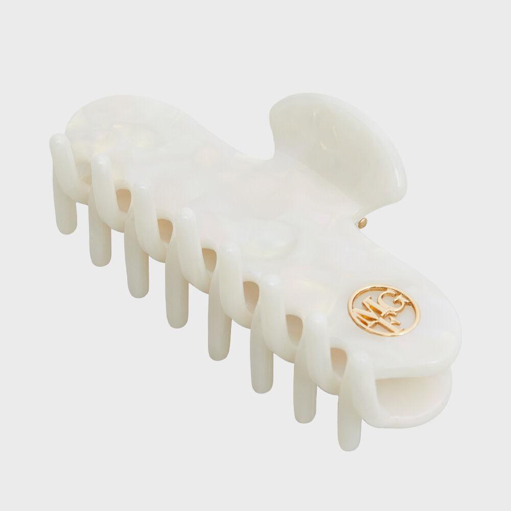 FRANCE CIRCLE LOGO HAIR CLIP white