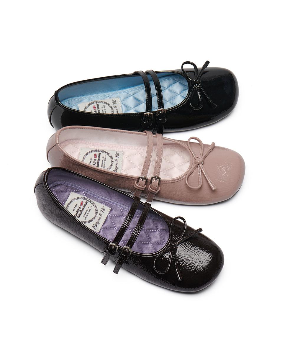 [규진규원, 이수민 착용][1차 :  03.11, 2차 : 03.24, 3차 : 03.28이내 출고] SQUARE TOE TWO STRAP MARYJANES(ENAMEL) - 3 colors