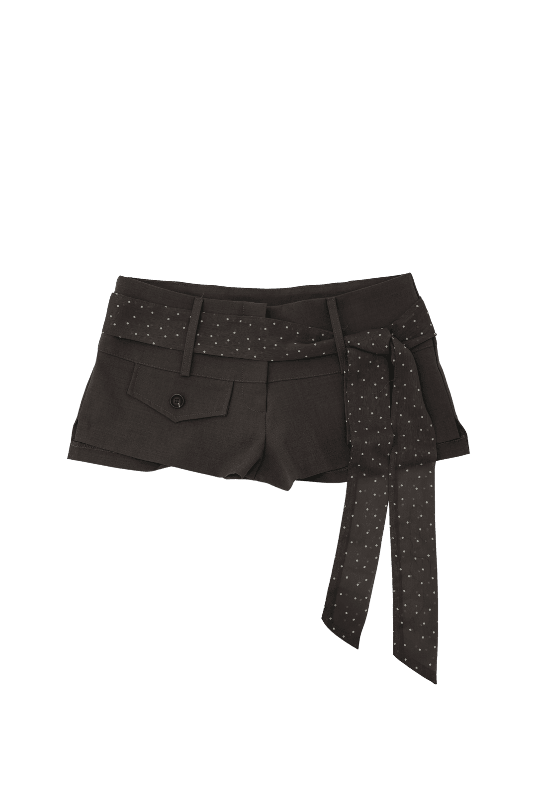 [Pink orchid house] Dot belt shorts (3color) (Brown)