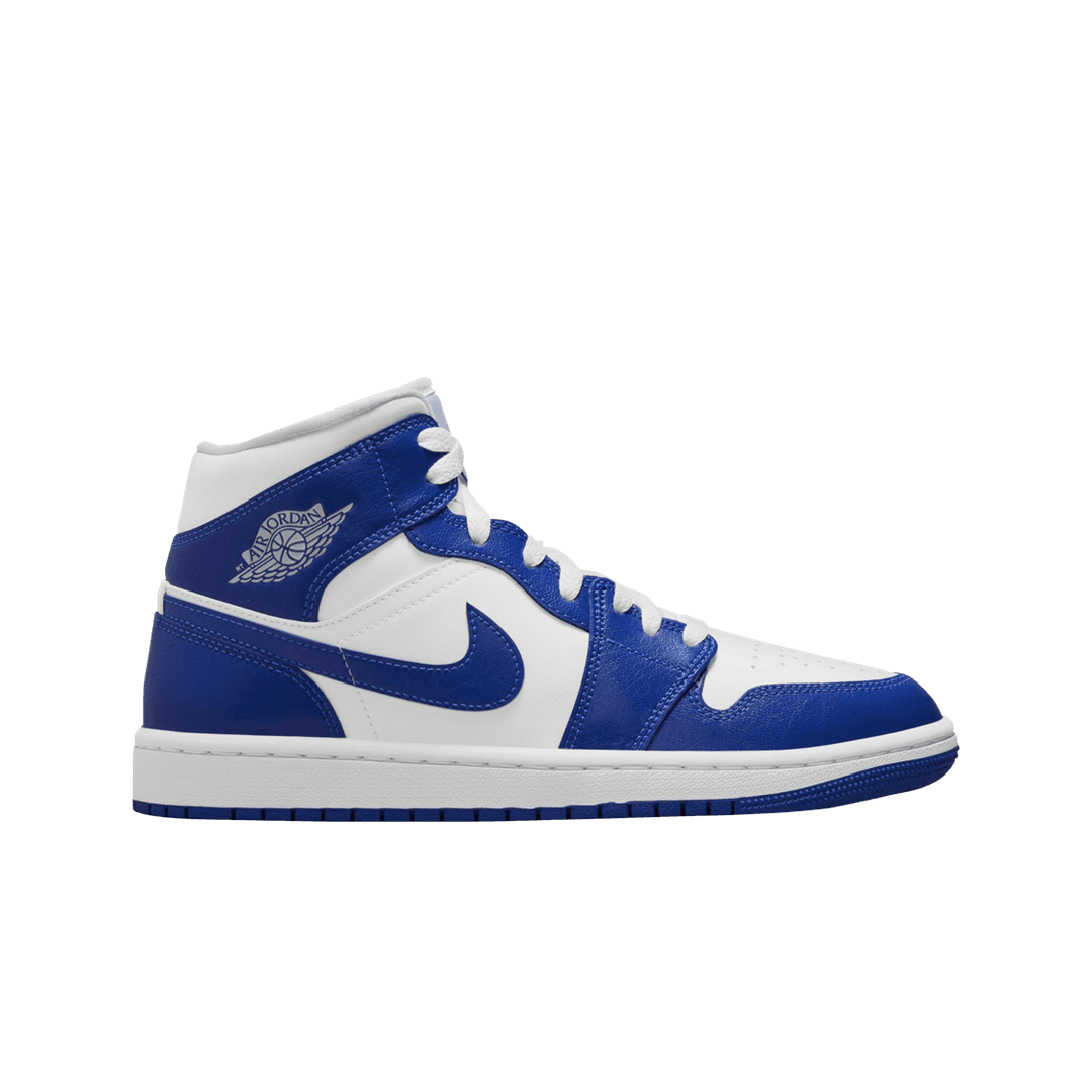 (W) Jordan 1 Mid White Hyper Royal