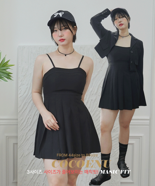 무배 3사이즈 세트-슬리브블랙원피스+자켓 (빅사이즈 간절기 출근룩 가을하객룩 브라이덜 셀프웨딩 긱시크)
