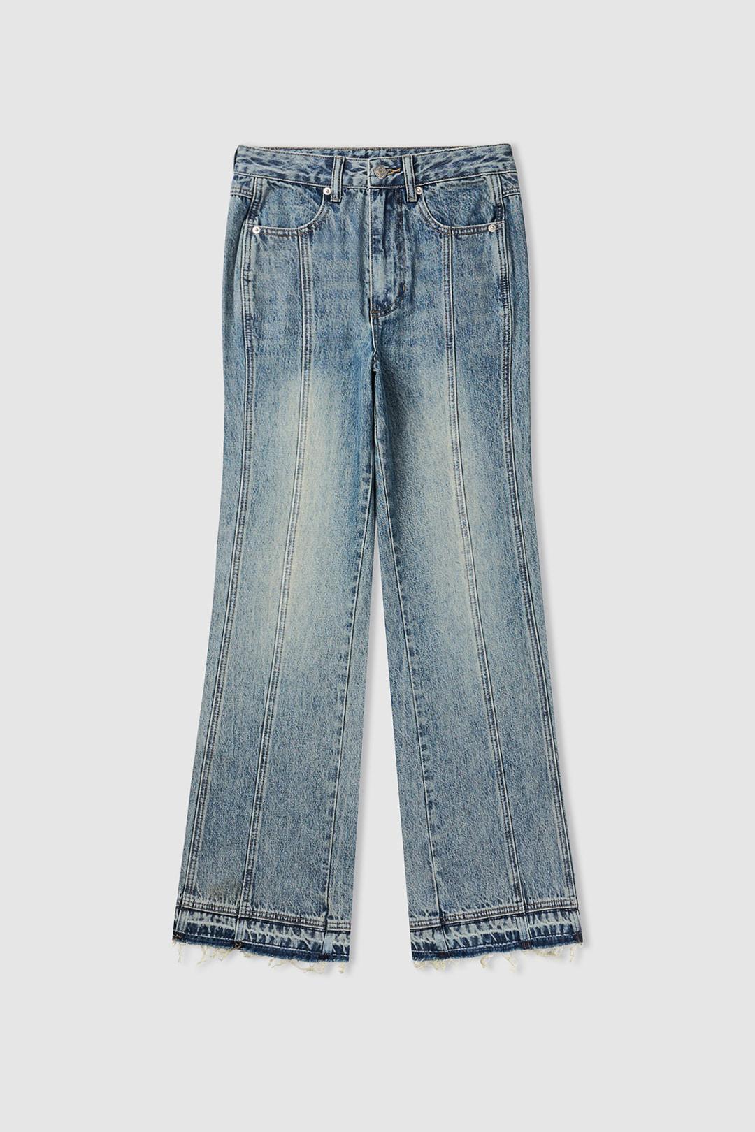(W) Cutout Incision Denim Pants (Blue)