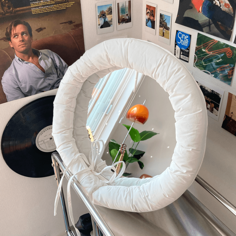 벽걸이 거울 쿠션미러 Cushion Mirror White 인테리어거울 (아크릴/유리거울 선택가능)