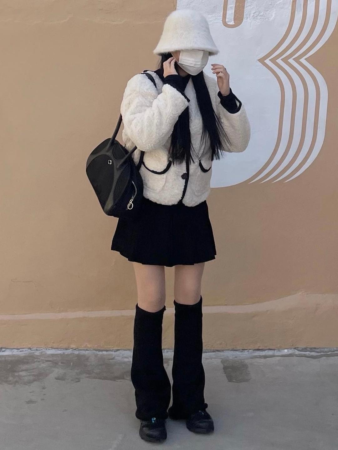 양털배색숏자켓