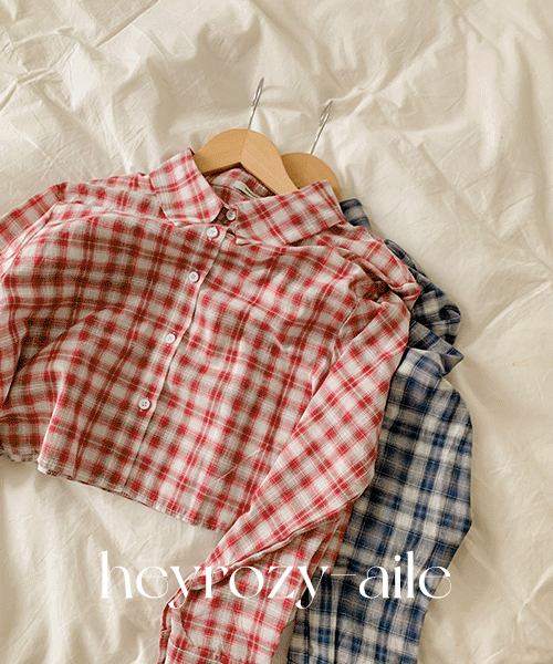 [earlybird🍂] [#made heyrozy-aile]  cade - 베이직코튼크롭체크남방nb