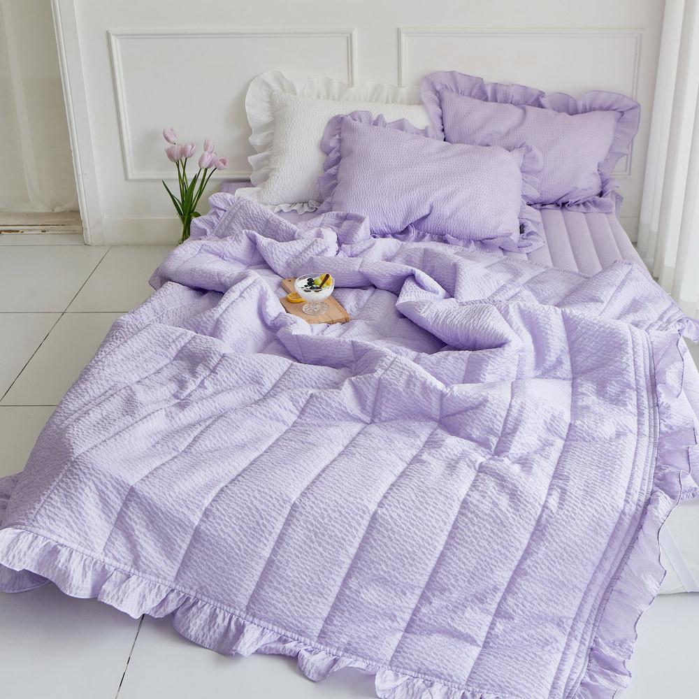 쁘리엘르 허니팝 프릴 시어서커 여름이불 베개세트SS