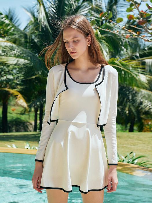 Open Zip-up Rash Guard[LMBCSW226]-Ivory