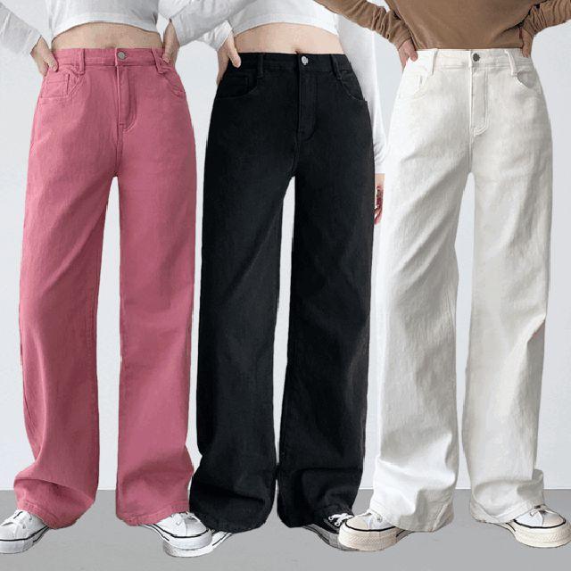 로비 피치기모 3기장 로우라이즈 코튼 와이드 팬츠 P0YWC304