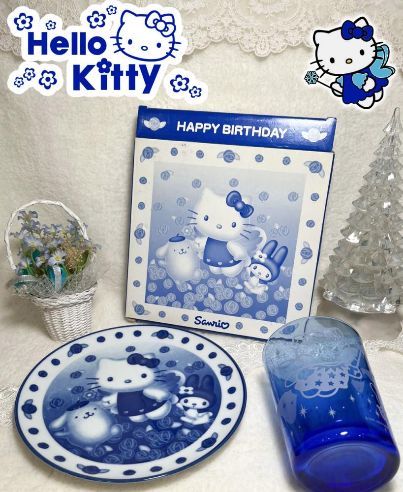 [SANRIO]1999's 산리오 헬로키티 폼폼푸린 마이 멜로디 생일 도자기 접시