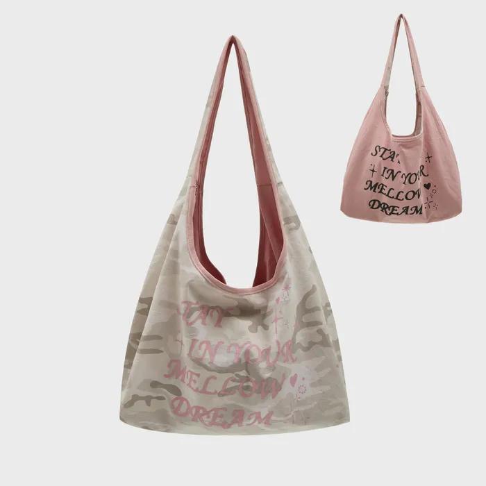 MELLOW DREAM 카모 리버시블 숄더백 핑크