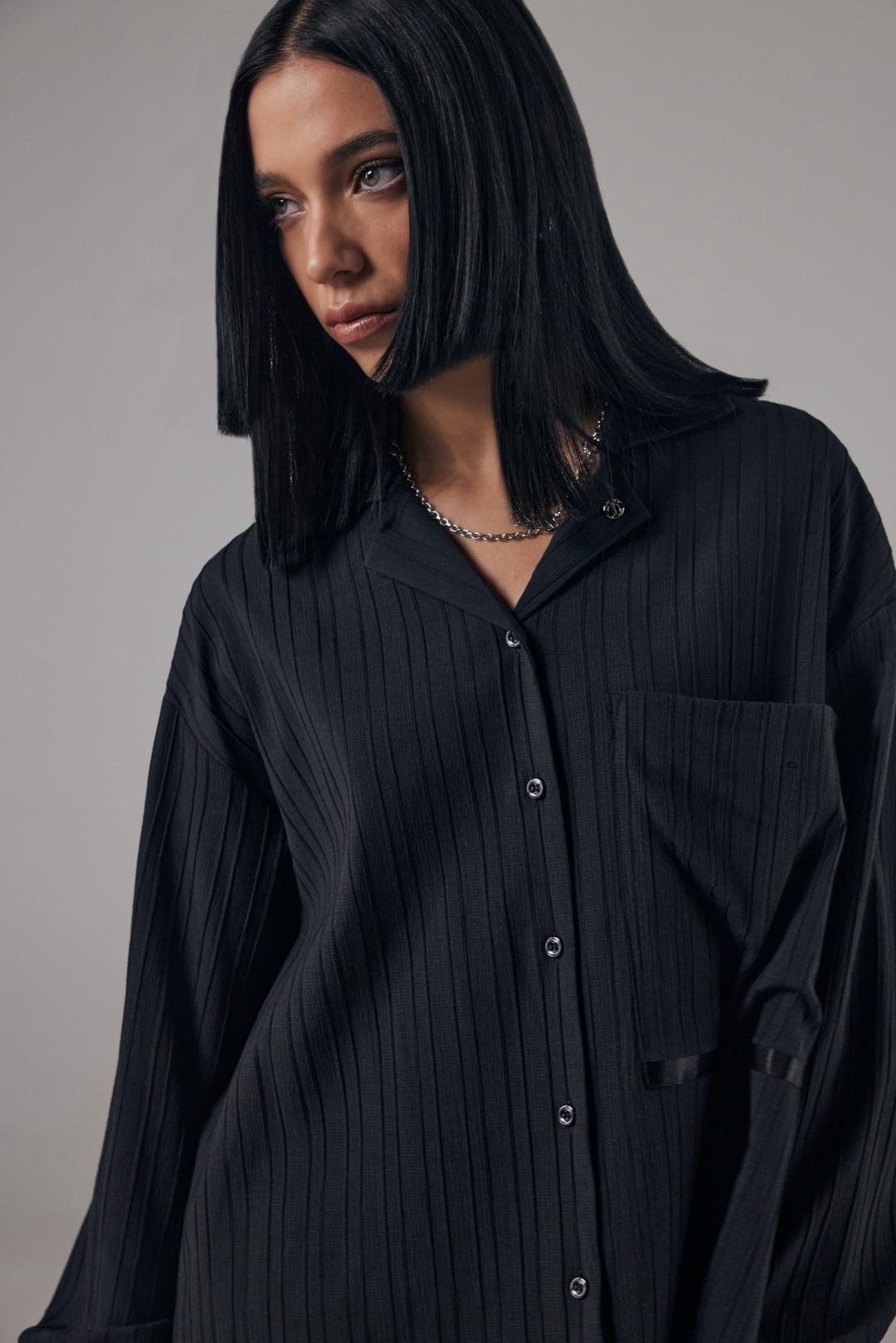 Easy Wear Set-up Shirts [ Black ]