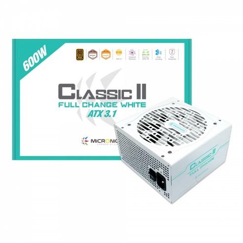 마이크로닉스 CLASSIC II 풀체인지 600W 80PLUS 230V EU 화이트 파워서플라이, 풀체인지 600 A...