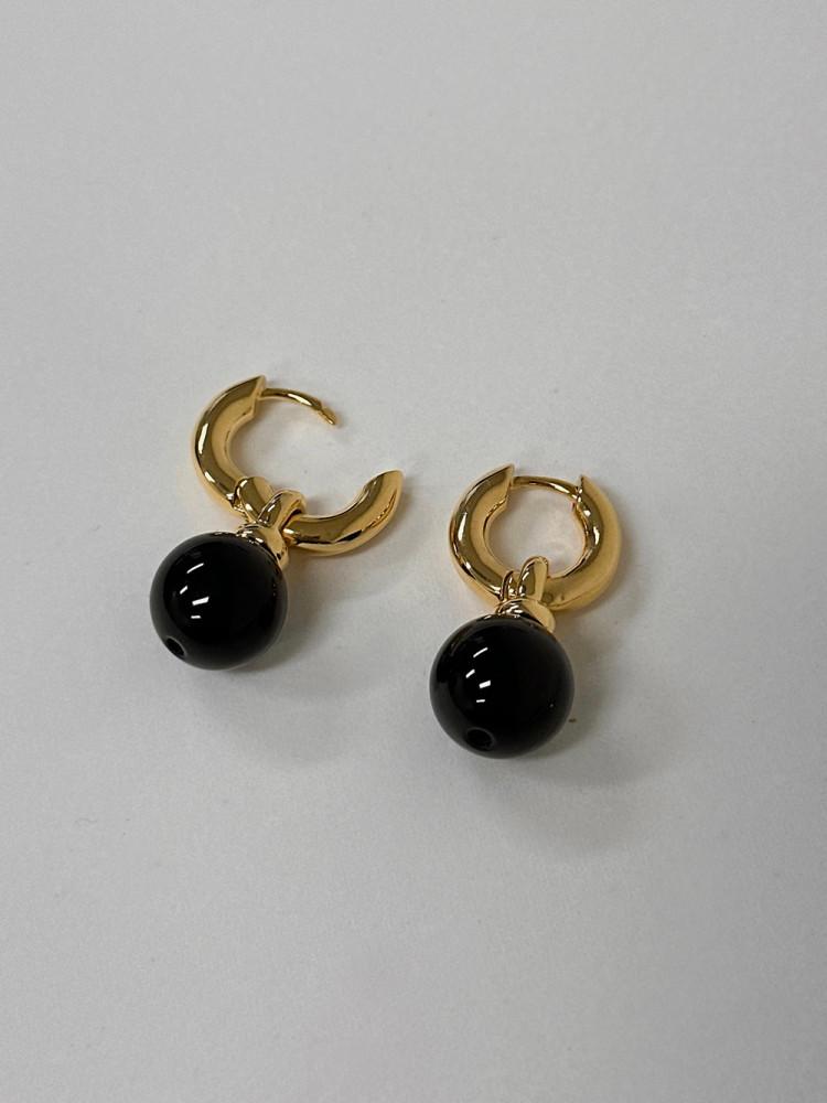 FRIDAYJAZZ 오닉스 드롭 이어링 원터치 링귀걸이