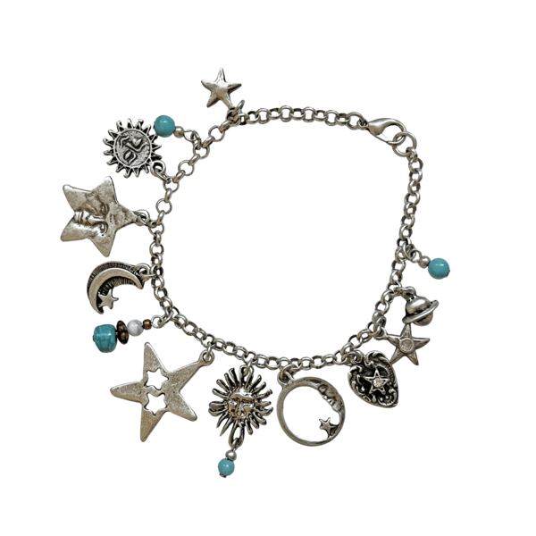 (KKOTBATT) Silver Plated Bracelet Sun&Moon