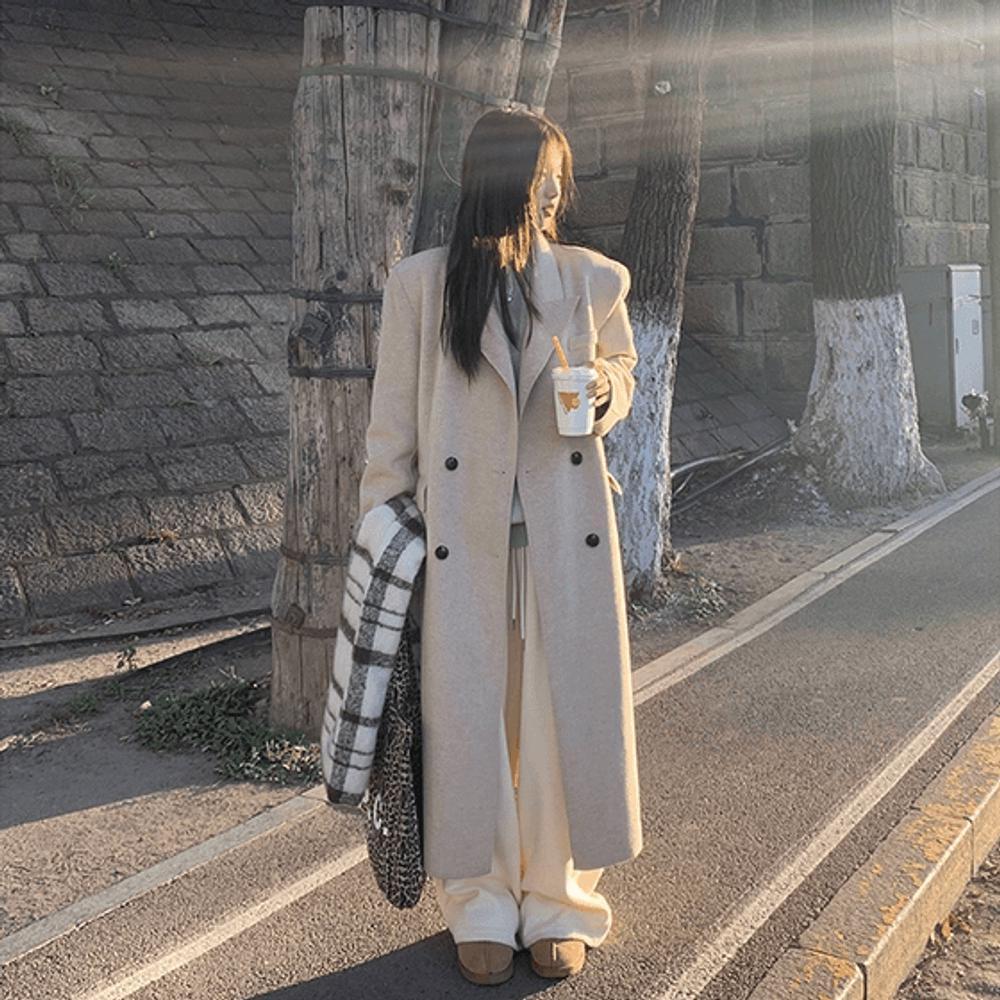 더블모직코트 맥시롱코트 루즈핏코트