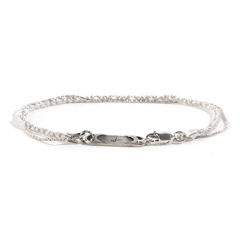 SEWN SWEN SILVER DOUBLE LAYERED TWIST KINK CHAIN BRACELET