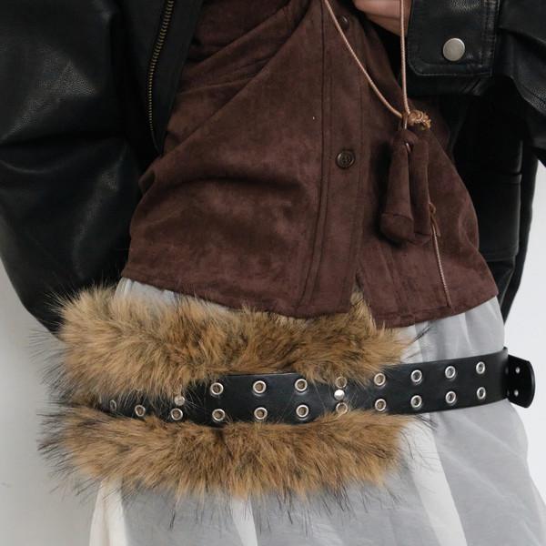 [12/12 순차 출고] Fake Fur Belt (Black)