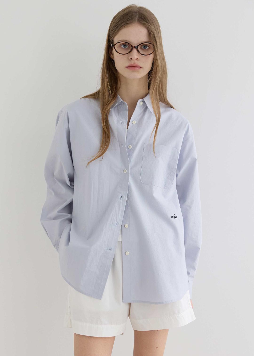 Pocket Basic Shirt_Morning blue