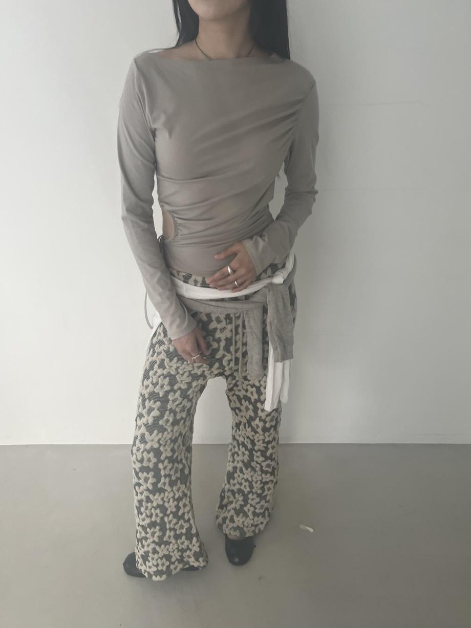 [PEYOTE] SIDE HOLE UNBALANCED TOP BEIGE GREY