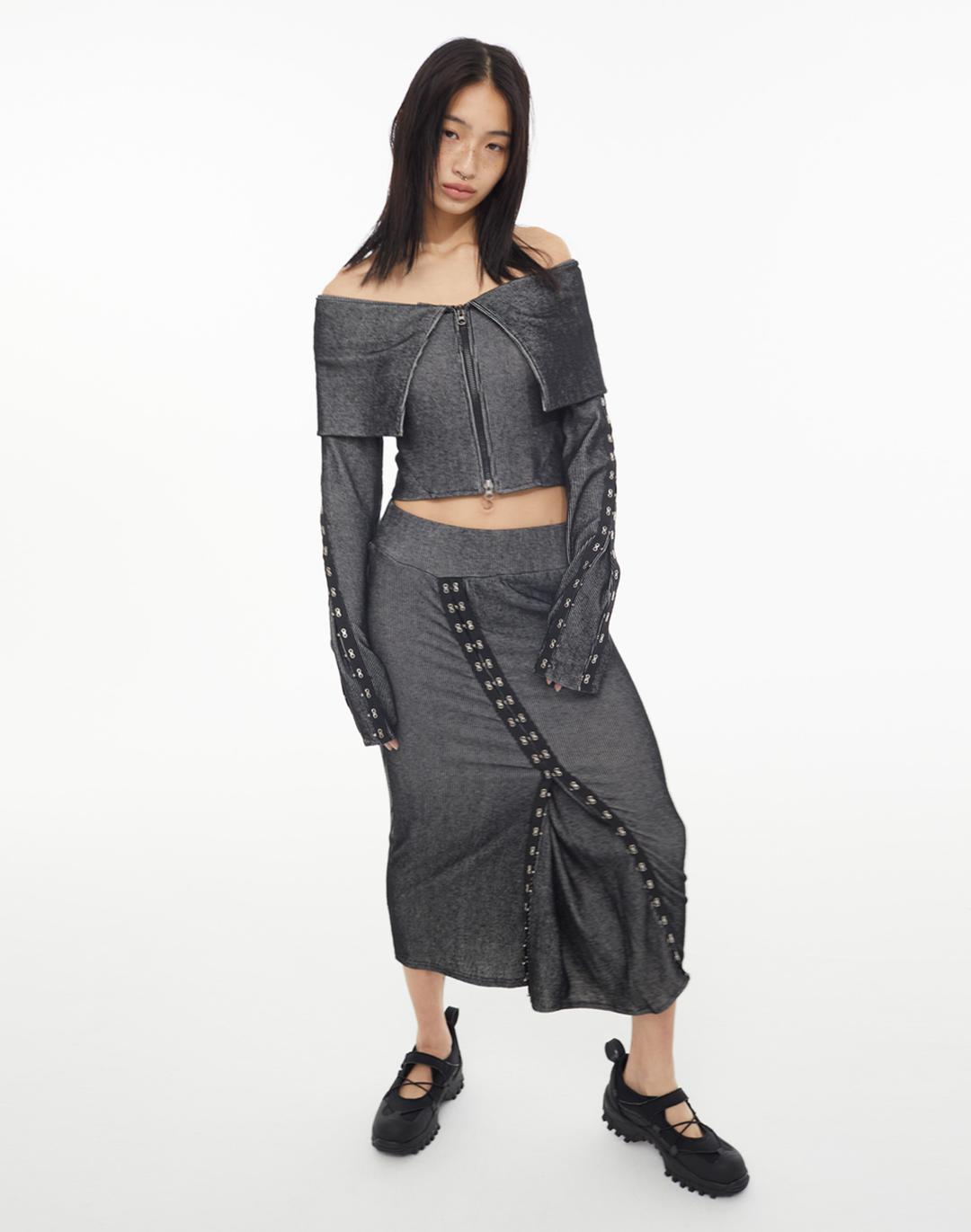 KYO Openshoulder Hook Twoway Zipup Black