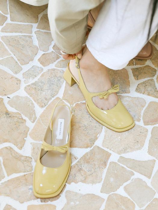 Fuzz ribbon slingback 4colors