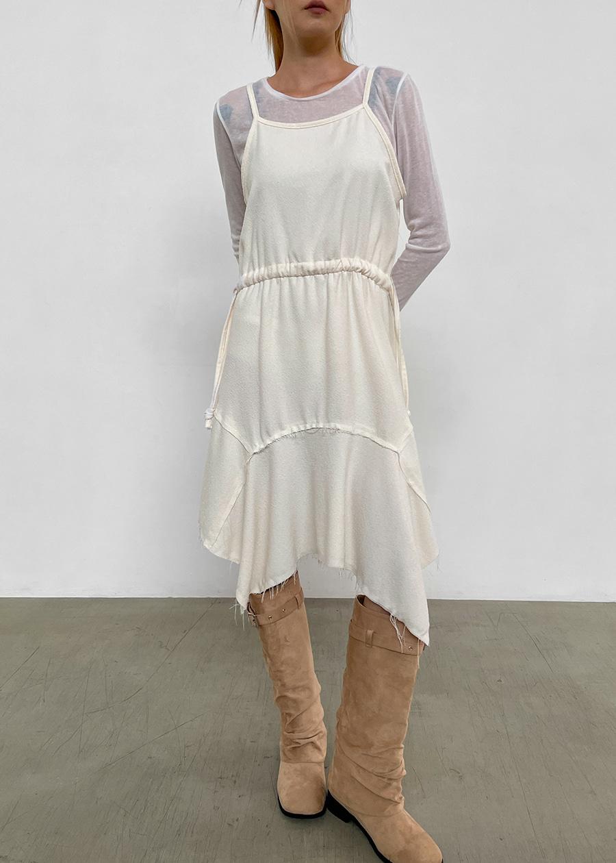 케실 언발 부클 미디원피스