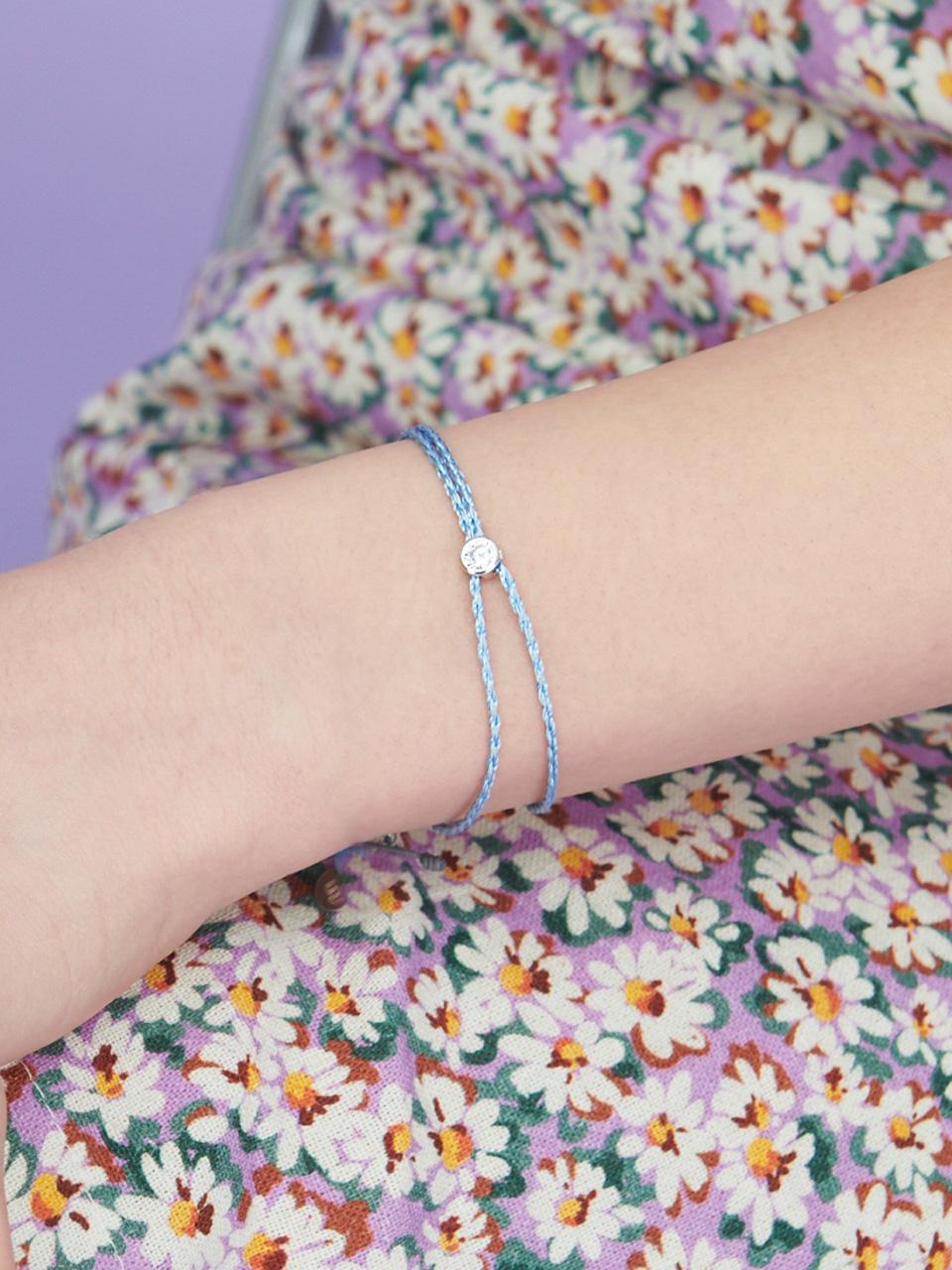 유니제이[Silver 925] 22S/S 언발 스카이블루 코드 실버팔찌 Ib208